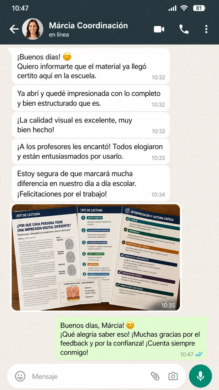 Testimonio de Márcia, coordinación
